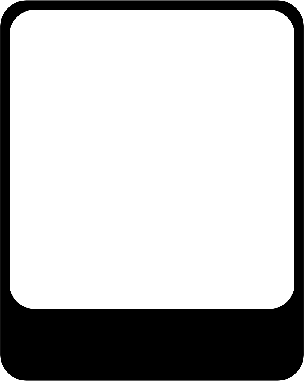 A white square on a black background, resembling instant film.